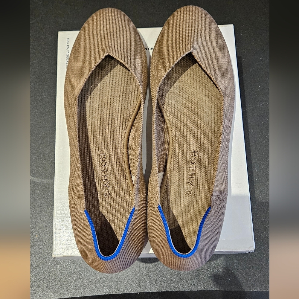 Rothy's Tan and Blue Women's Flats